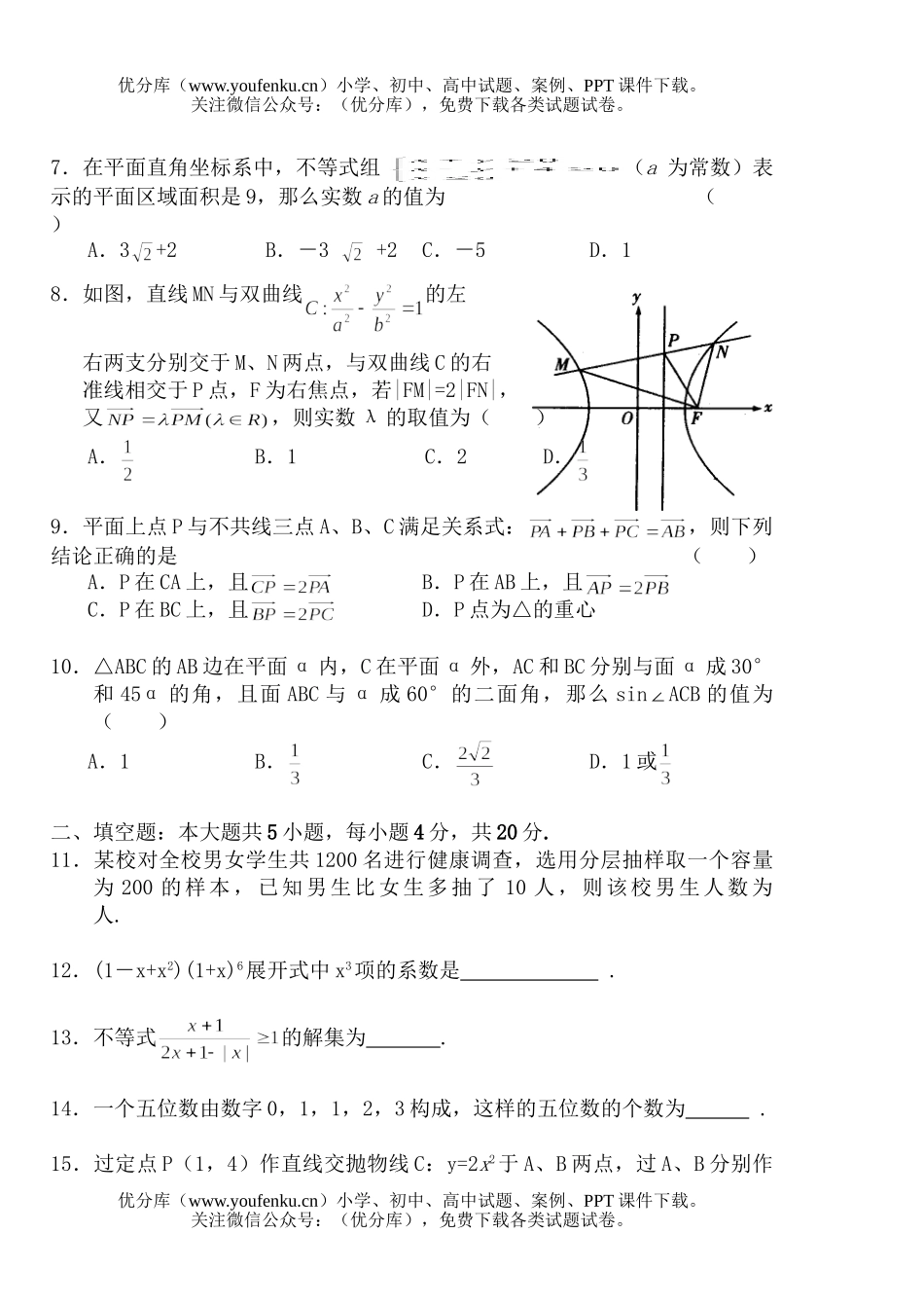 高中二年级数学上期竞赛试卷_第1页
