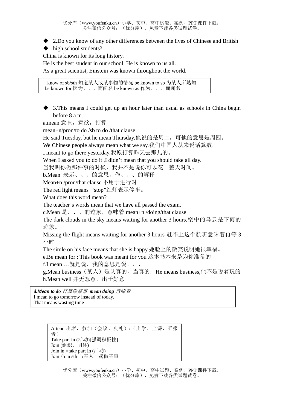 高中二年级英语牛津版上学期1-3单元语言点测试卷_第3页