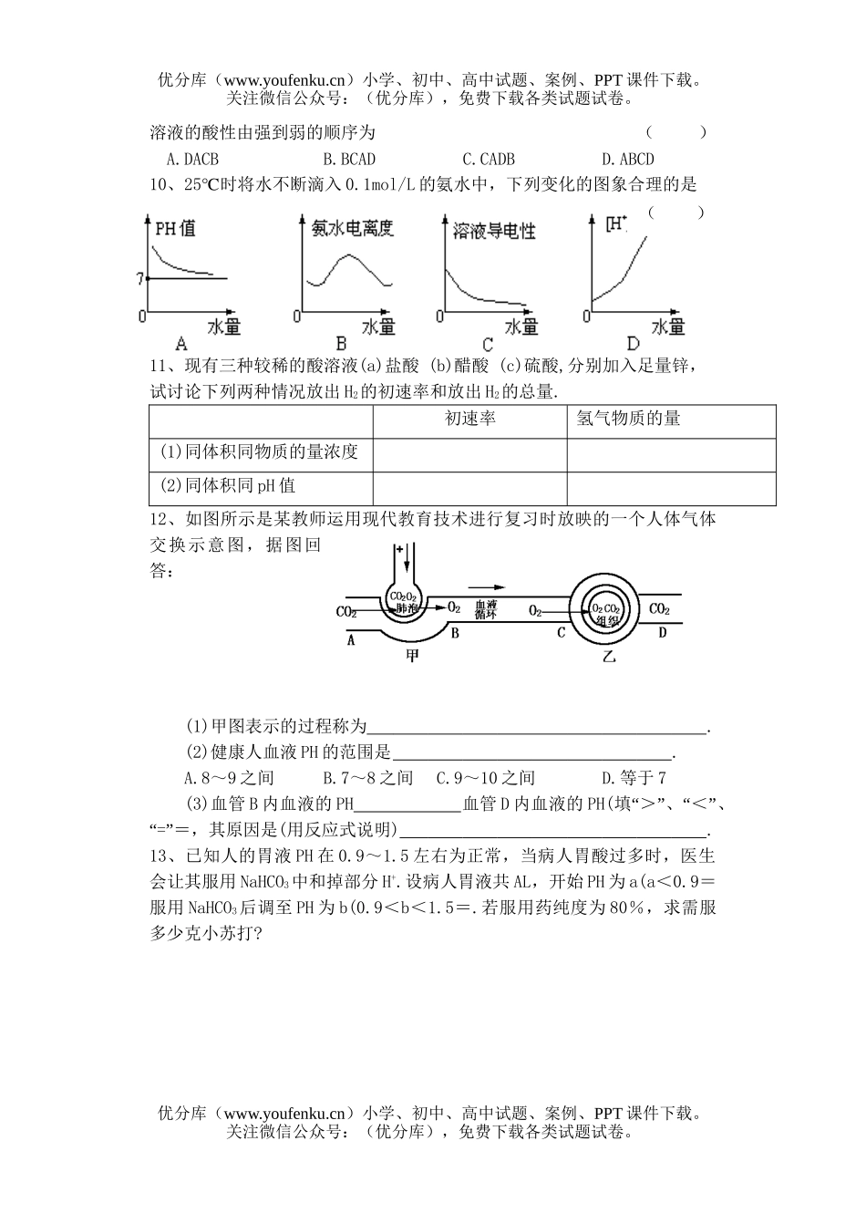 高中二年级化学第一学期课时练试卷_第2页