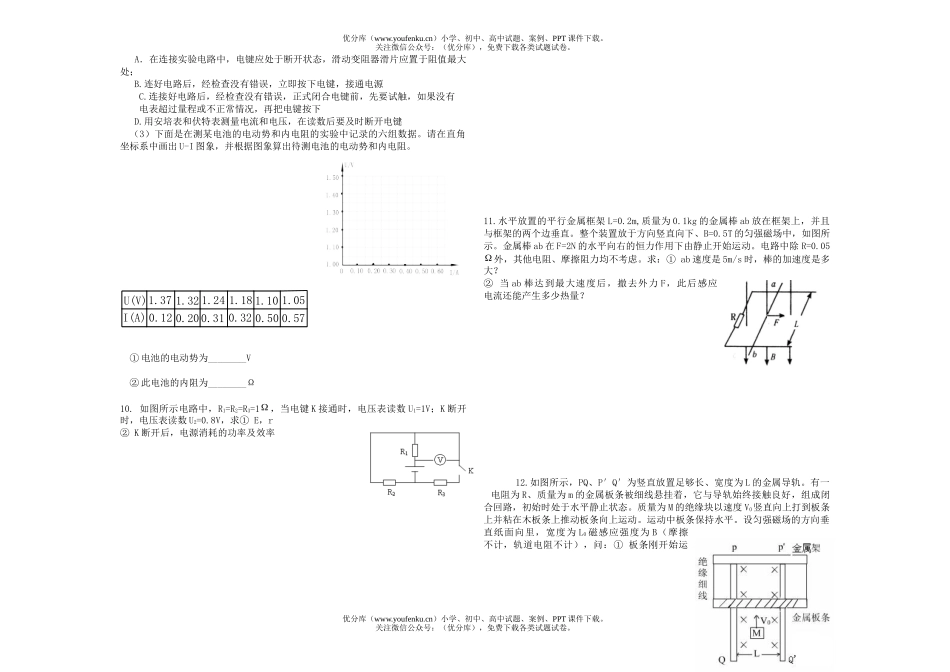 高中二年级物理下学期期末测试卷_第2页