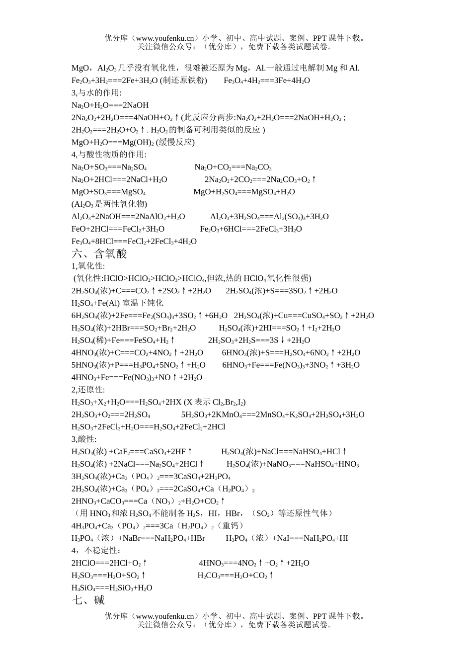 高中二年级化学会考方程式集锦试卷_第3页