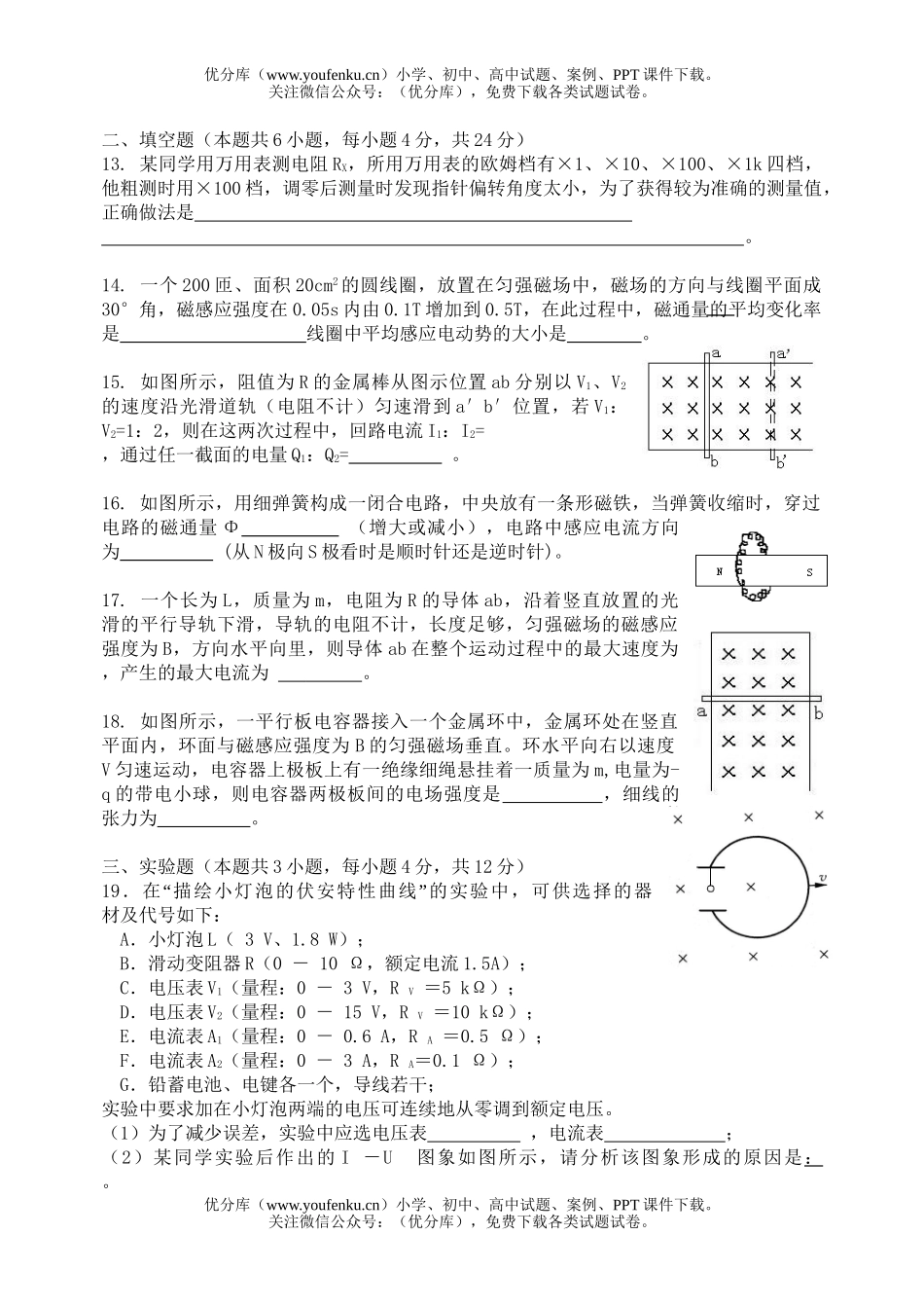 高中二年级物理下学期期中试卷_第2页