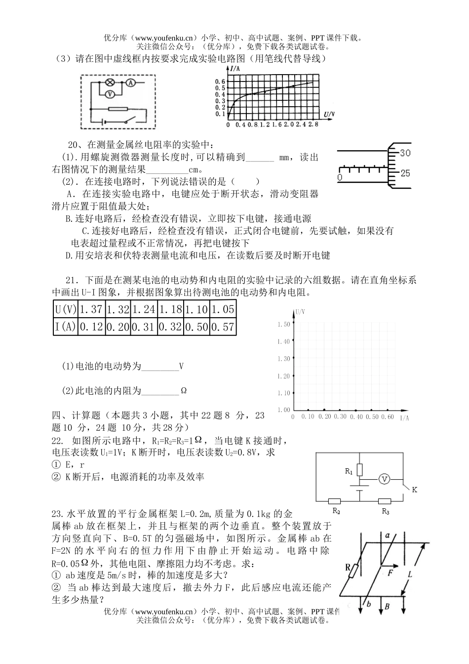 高中二年级物理下学期期中试卷_第3页