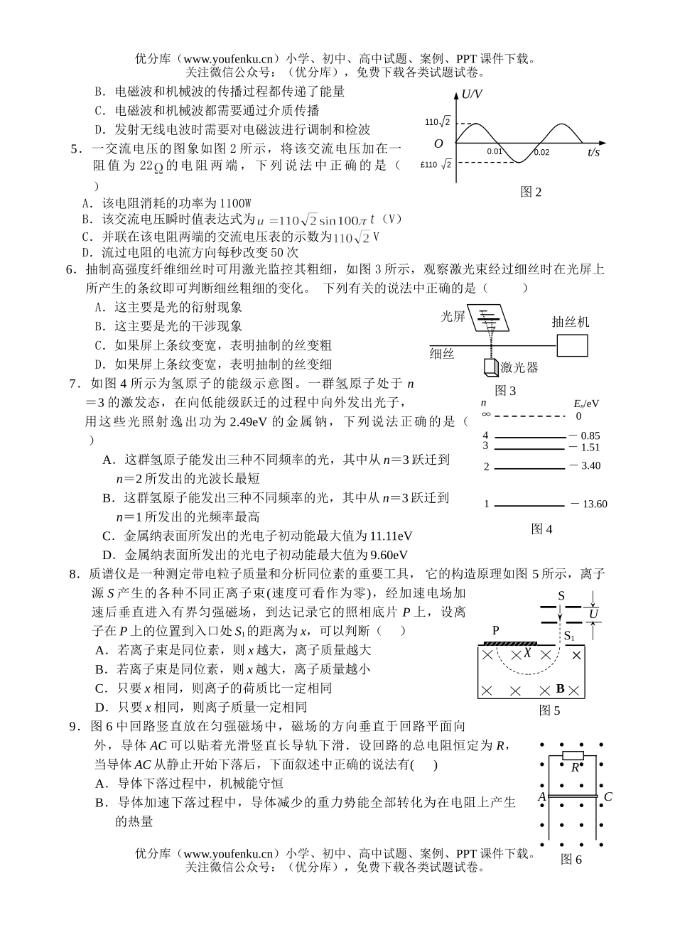高中二年级物理下学期第二次月考试卷_第1页
