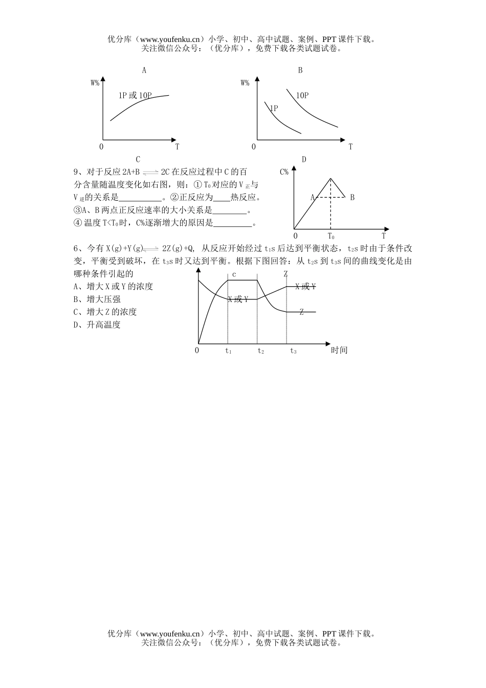 高中二年级化学平衡的复习试卷_第3页