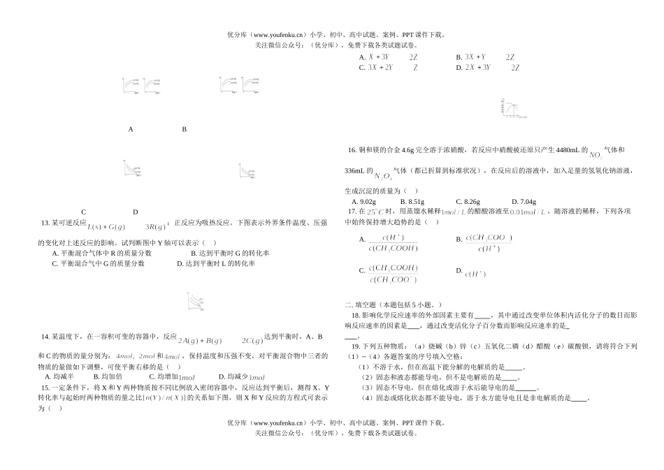 高中二年级化学上学期模拟试卷_第2页