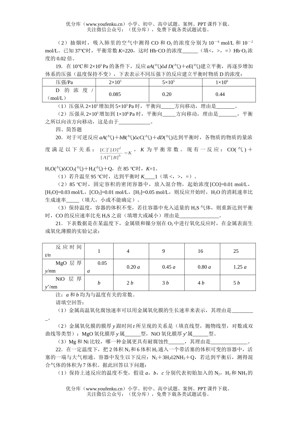 高中二年级化学提高测试2试卷_第3页