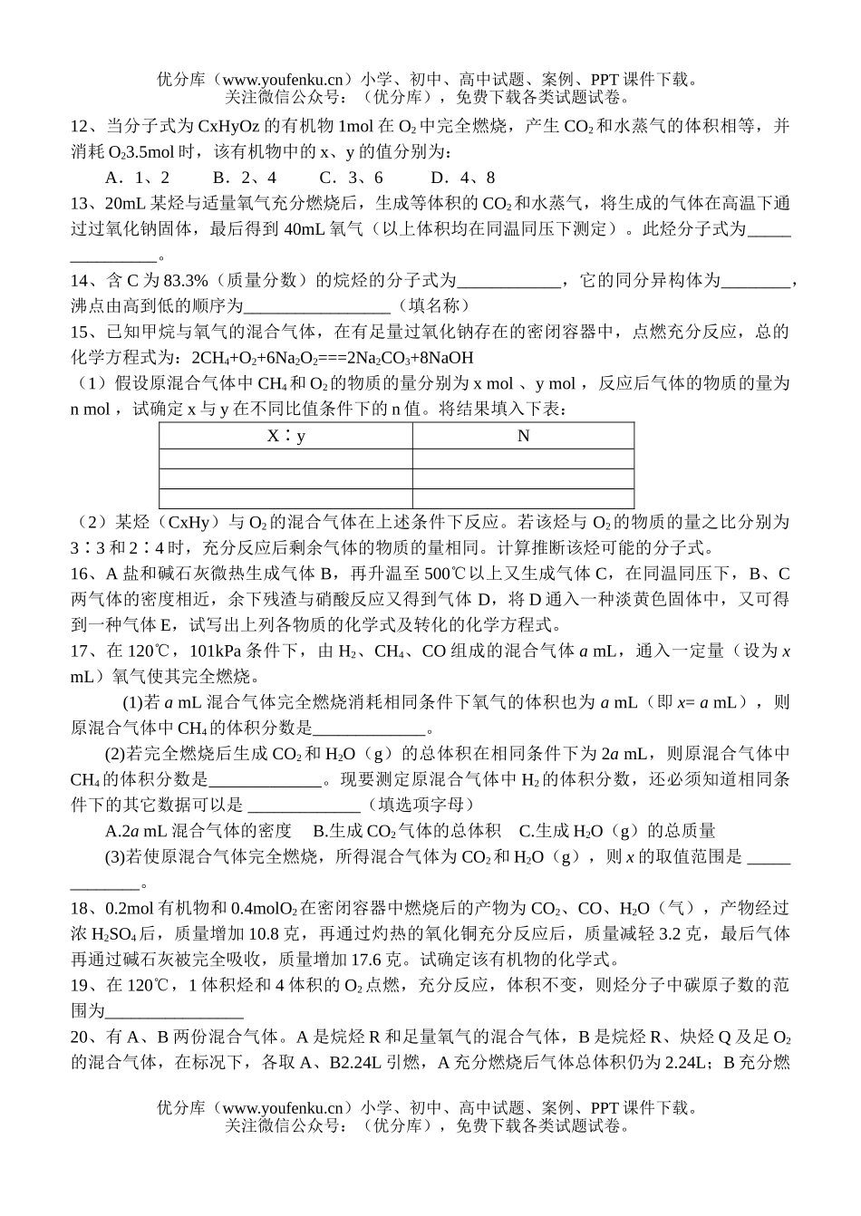 高中二年级化学测试卷_第2页