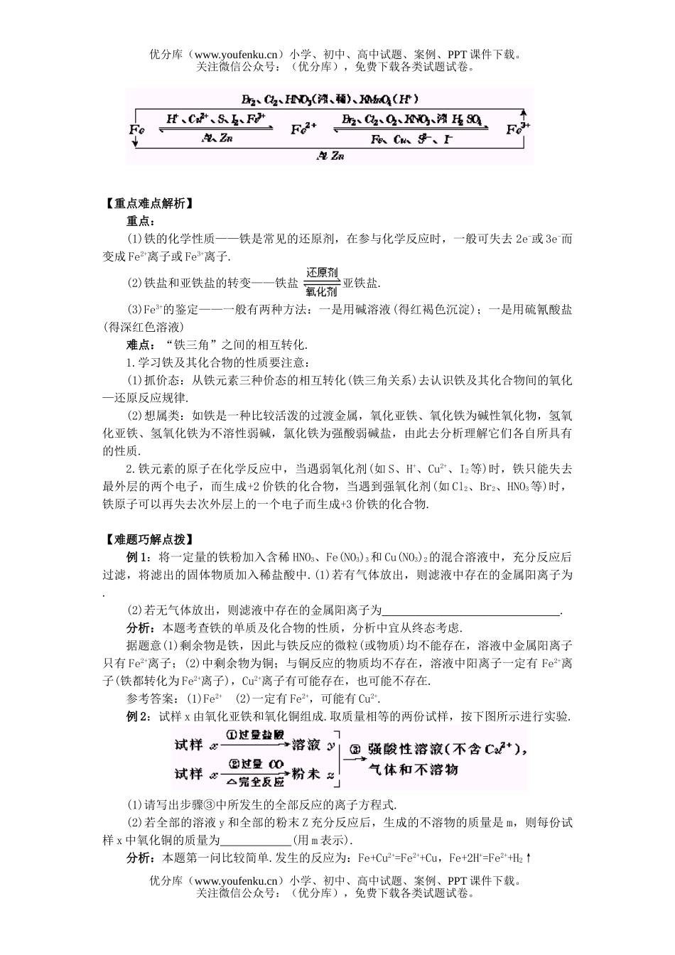 高中二年级化学铁和铁的化合物试卷_第2页