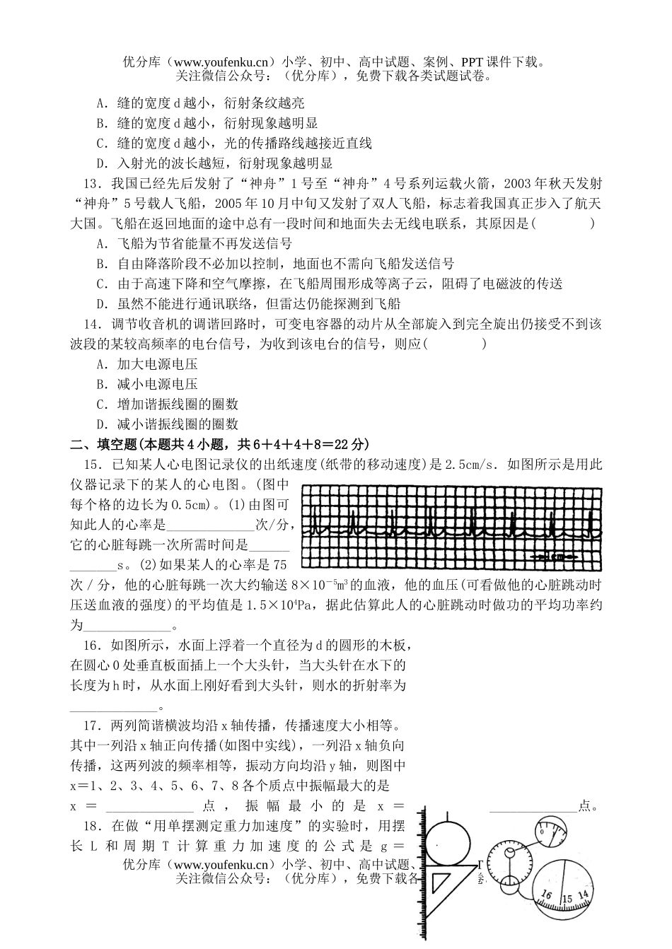 高中二年级物理下学期综合练习试卷_第3页