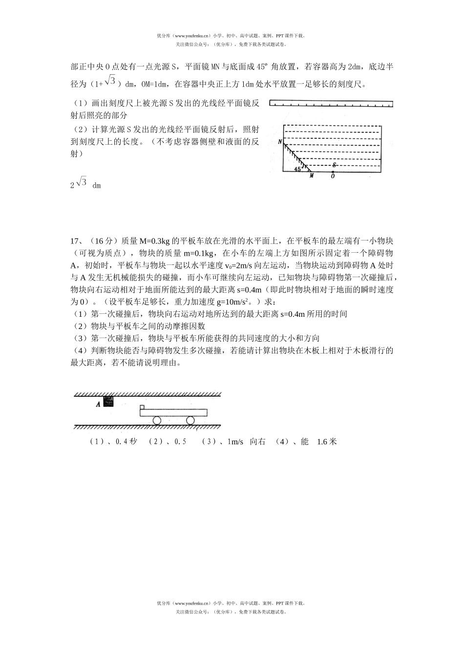 高中二年级物理春学期调研考试卷_第2页