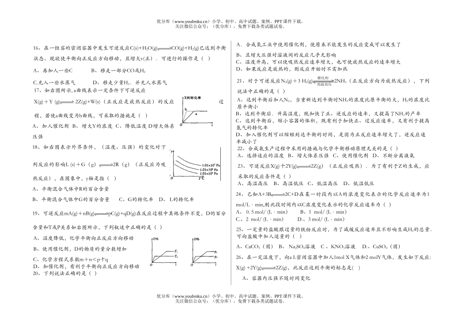 高中二年级化学上学期第二章检测试卷_第2页