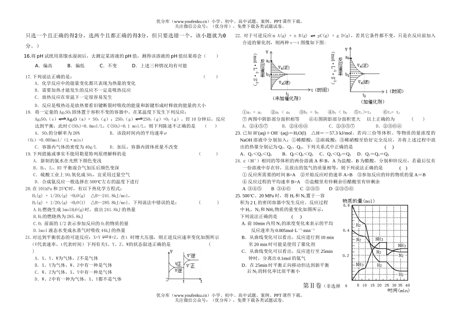 高中二年级化学上学期第二次阶段性测试卷_第2页