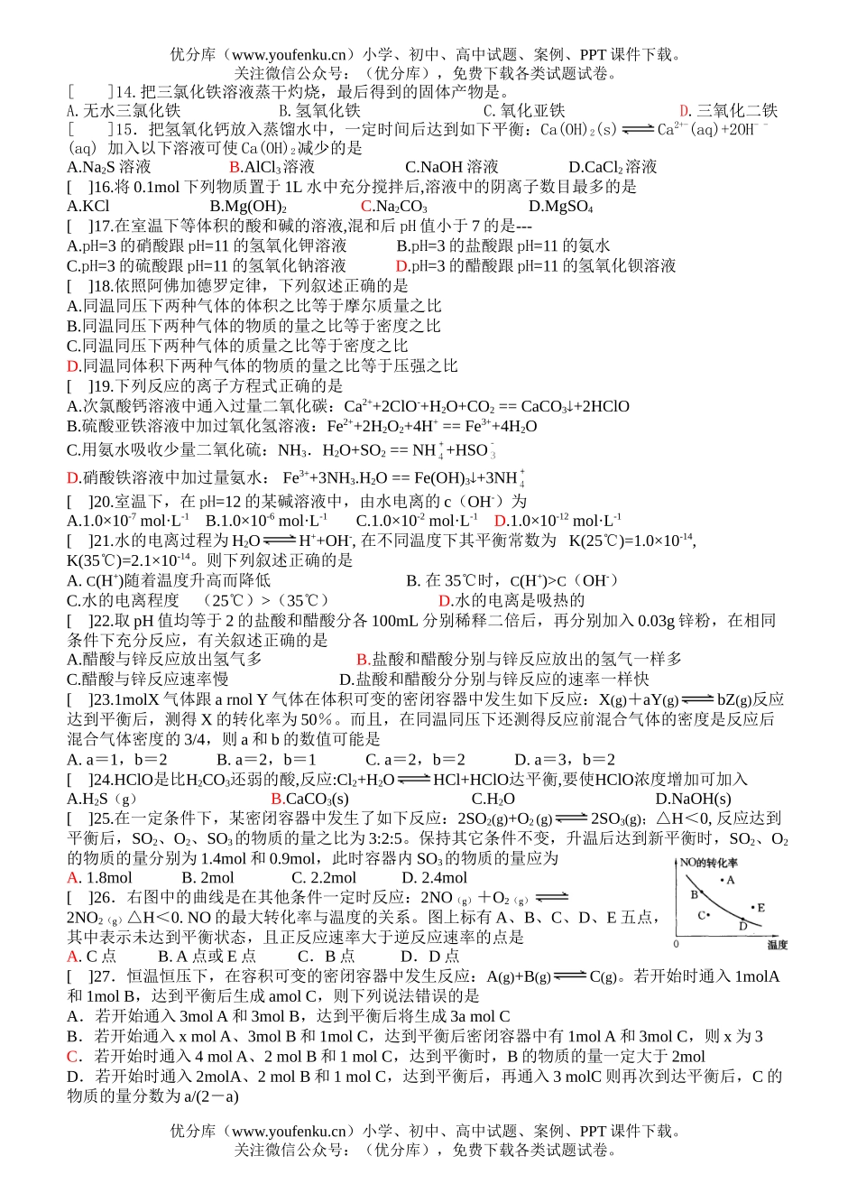 高中二年级化学高能力测6试卷_第2页