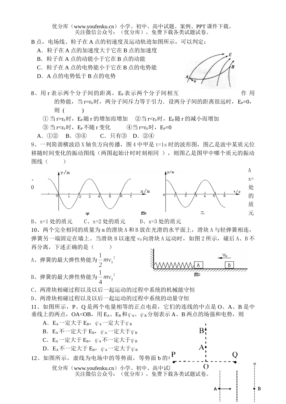 高中二年级物理月考试卷_第2页