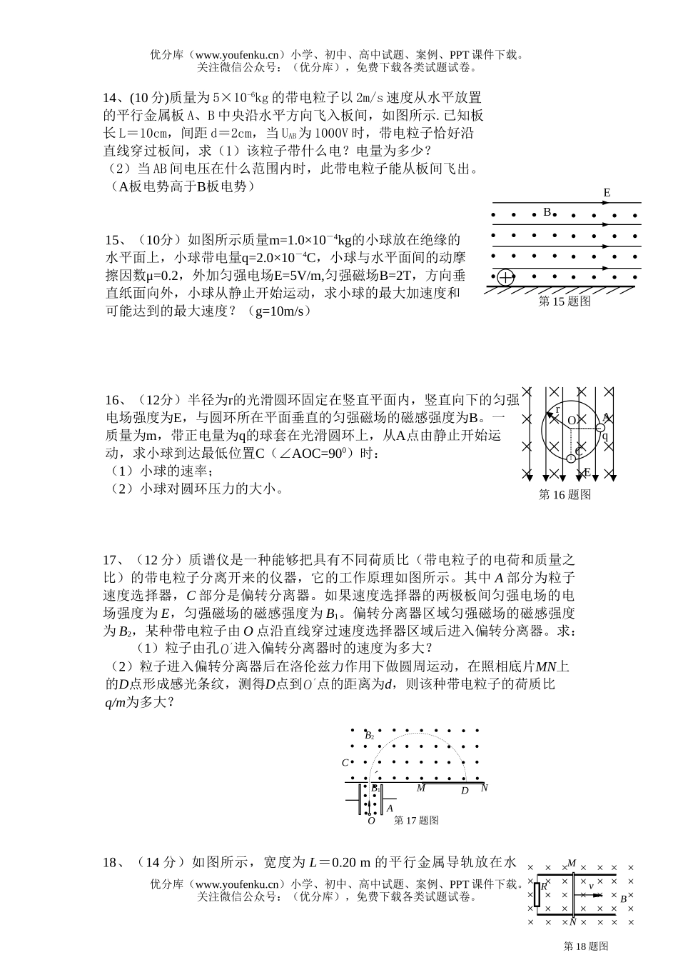 高中二年级物理第二学期期末复习试卷_第3页