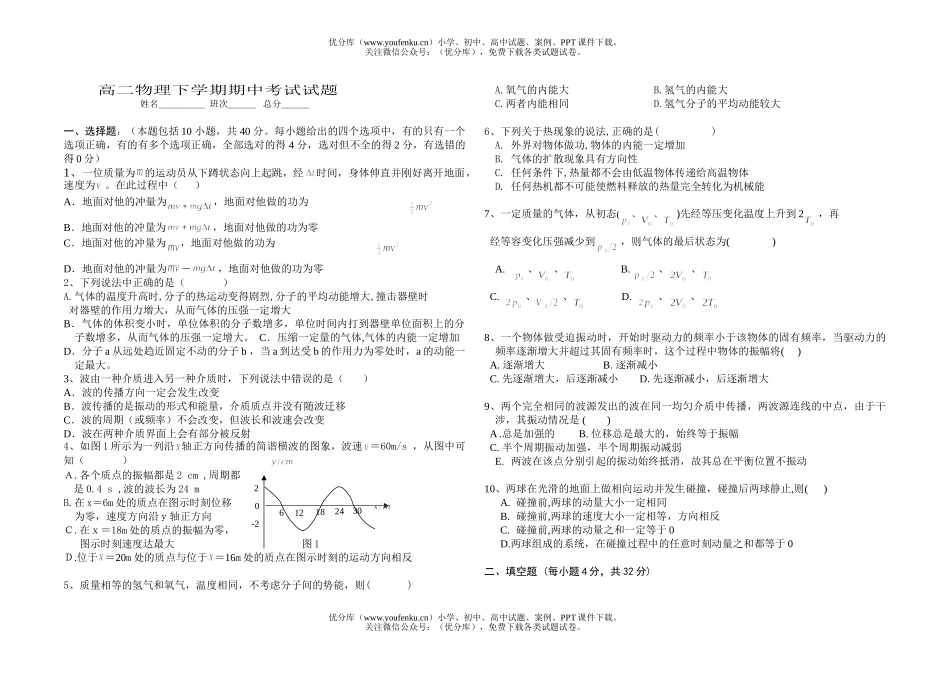 高中二年级物理下学期期中考试3试卷_第1页