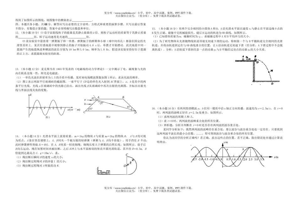 高中二年级物理下学期期终模拟6试卷_第2页