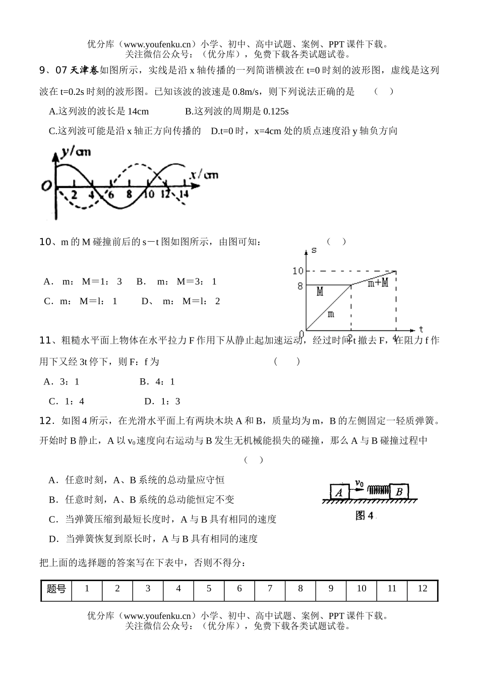 高中二年级物理高第一学期期中考试卷_第3页
