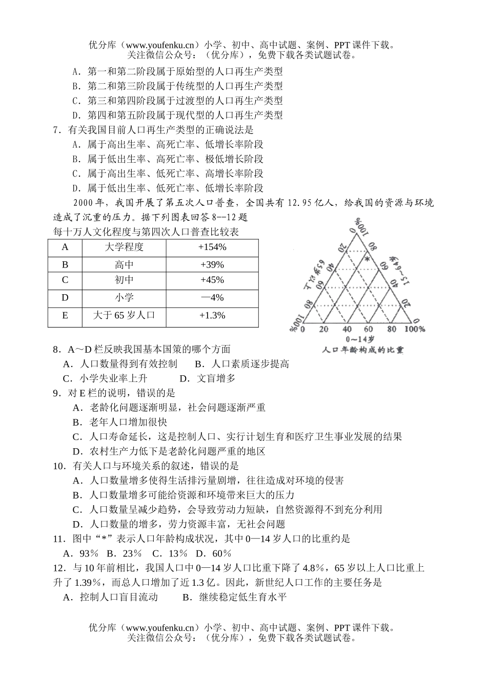 高中二年级地理下学期期中考试卷_第2页