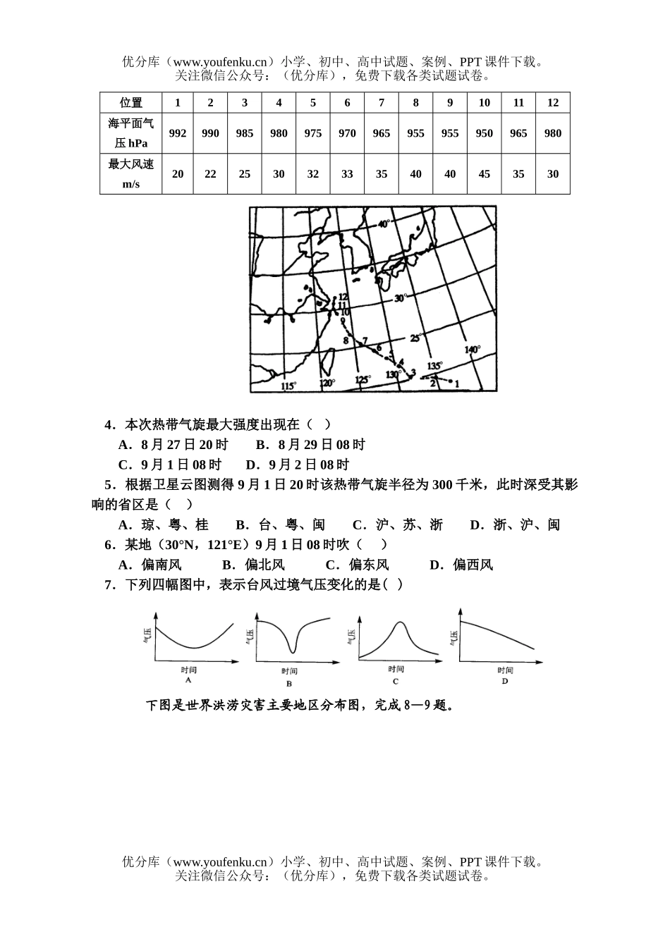 高中二年级地理选修5下学期期末试卷_第2页