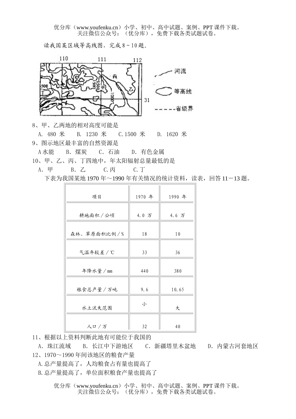 高中二年级地理下学期期中试卷_第2页