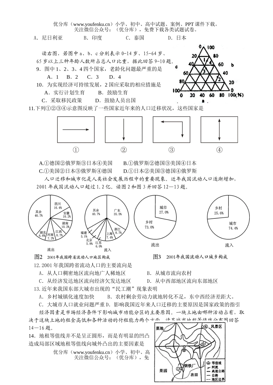高中二年级地理2007学年第三周周练(选修)试卷_第2页