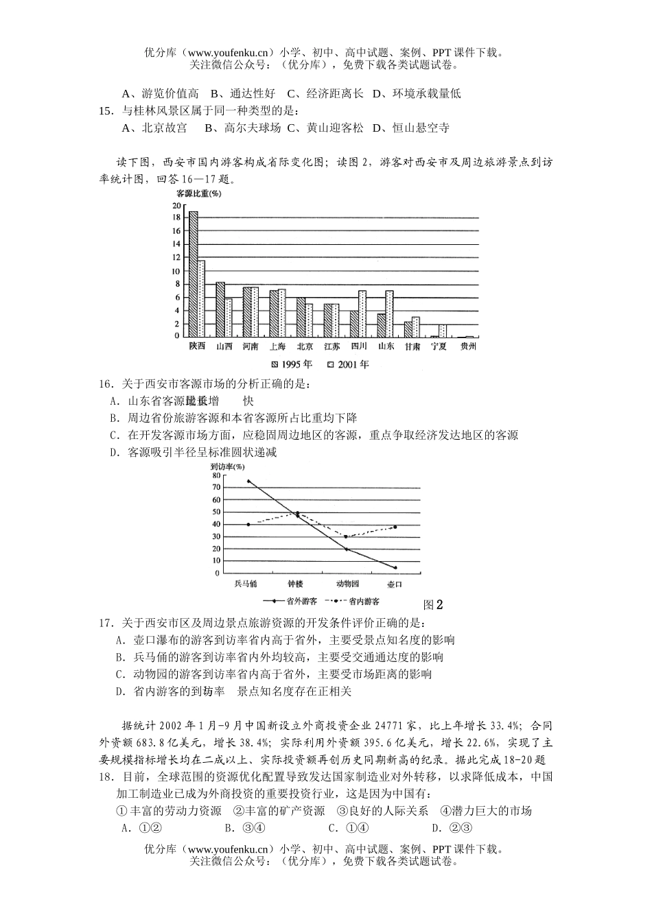 高中二年级地理下学期月考试卷_第3页