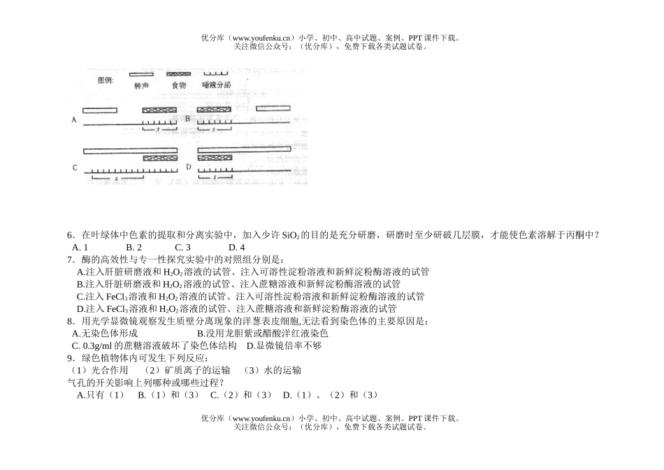 高中二年级生物上学期期末考试卷_第2页
