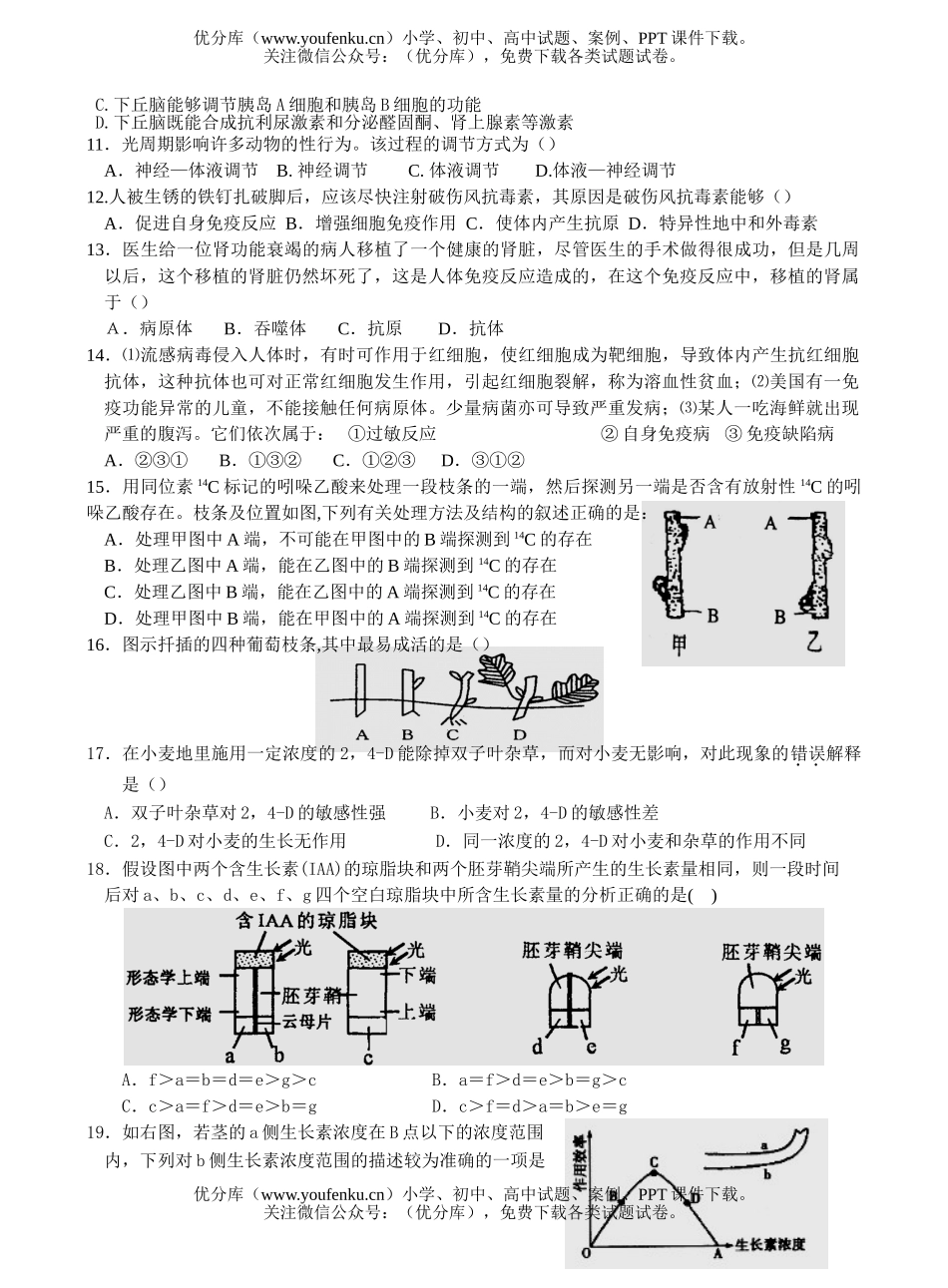 高中二年级生物月考2测试卷_第2页