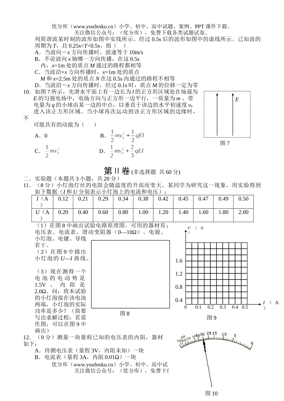 高中三年级物理高考科模拟(二) 试卷_第3页