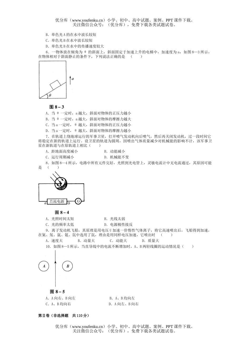 高中三年级物理高考学创新题(二)试卷_第2页
