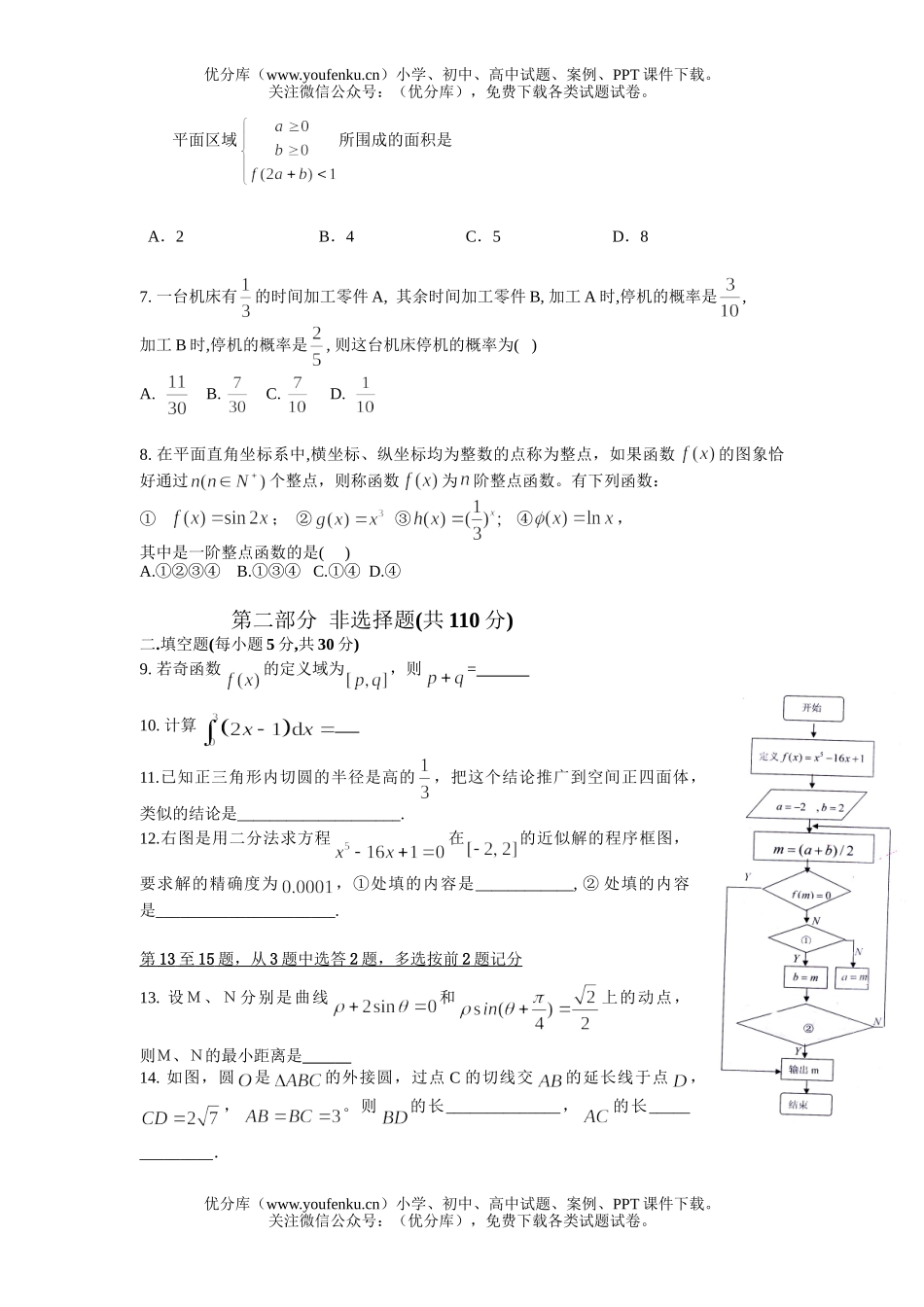 高中三年级数学08届理科调研考试2试卷_第2页