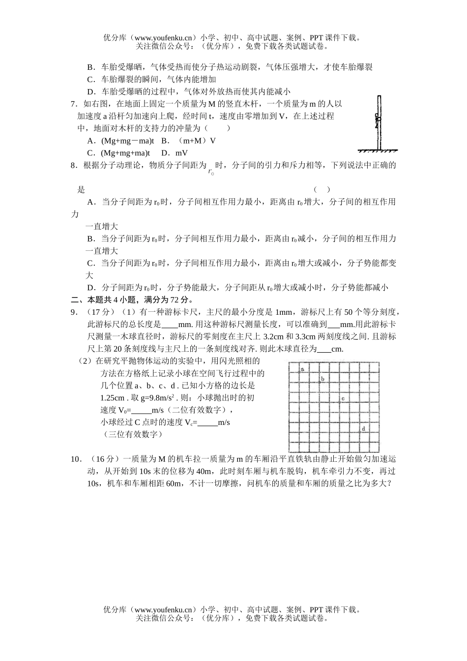高中三年级物理名校汇编(4)试卷_第1页