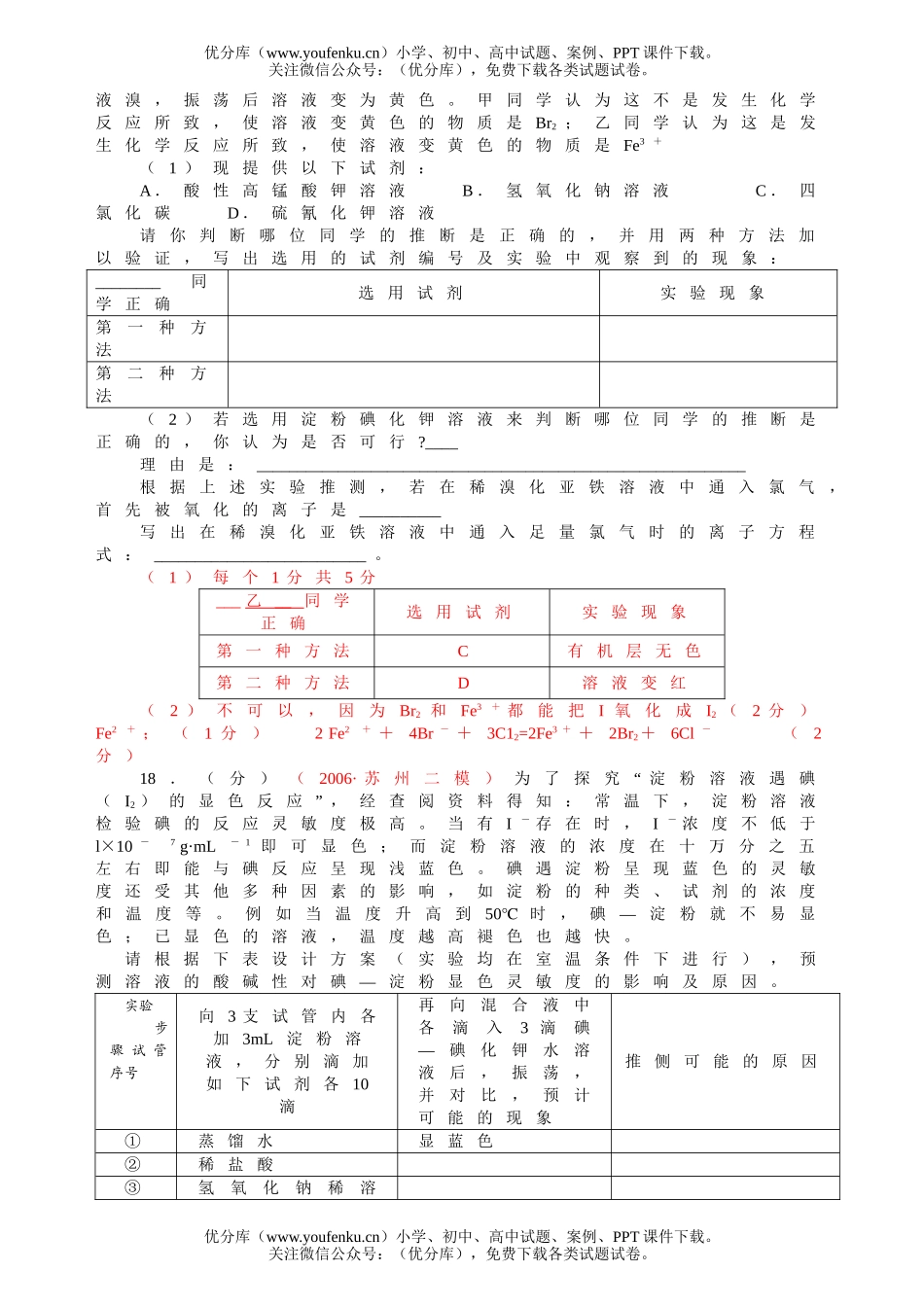 高中三年级化学2007届综合练习试卷_第3页