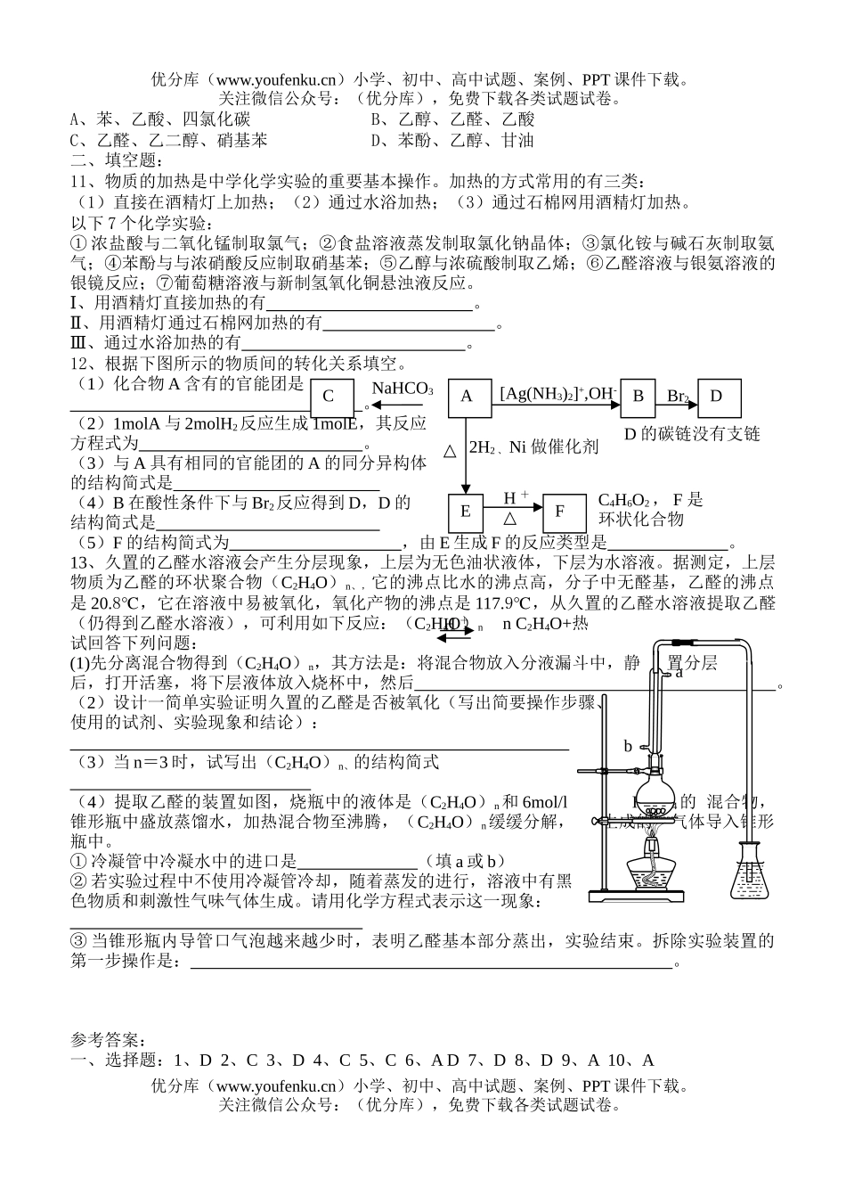 高中三年级化学高考复习第一轮章节测试卷_第2页