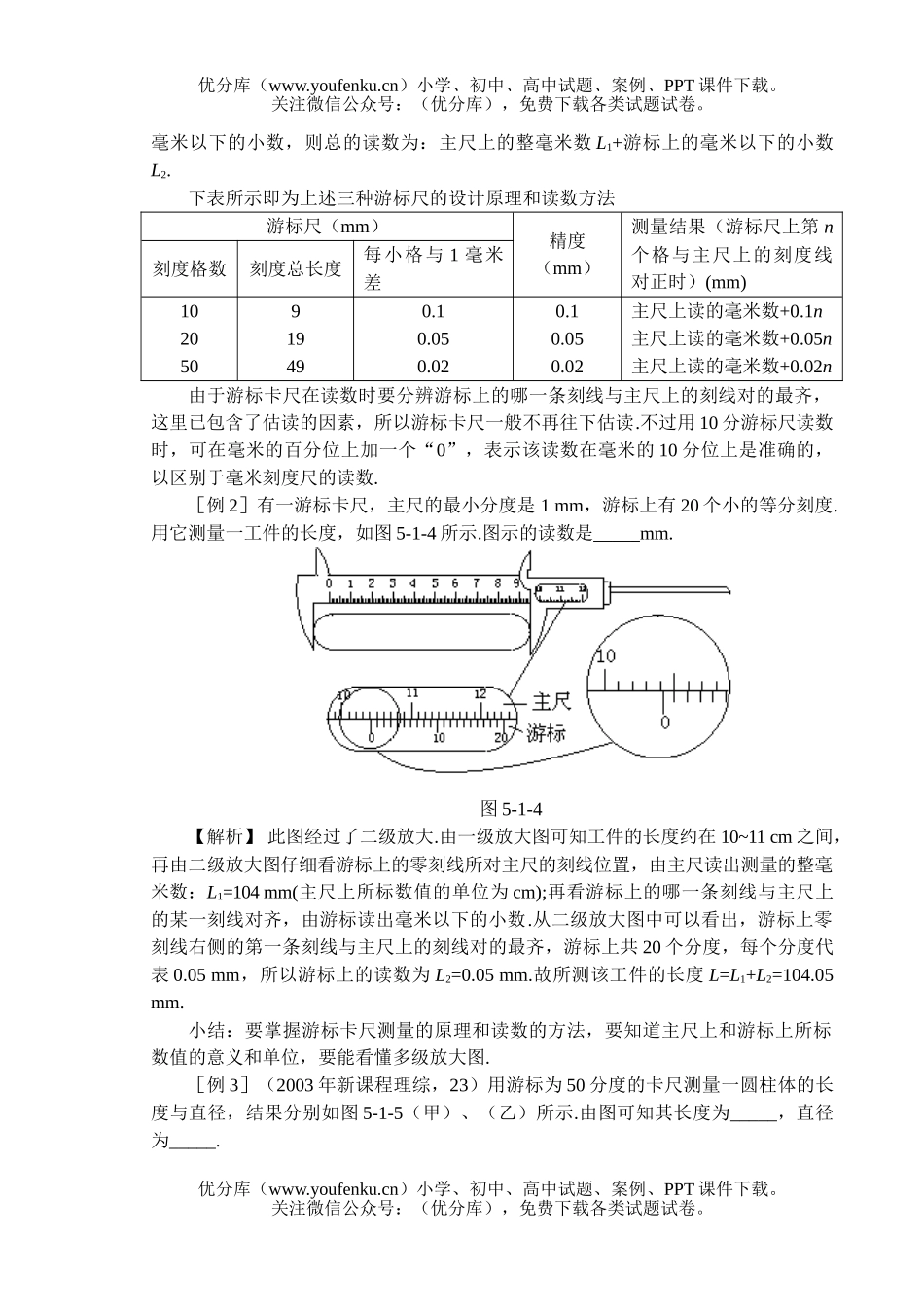 高中三年级物理实验复习专题一基本仪器的使用试卷_第3页
