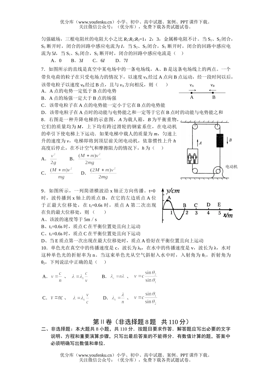 高中三年级物理08届宝安中学测试卷_第1页