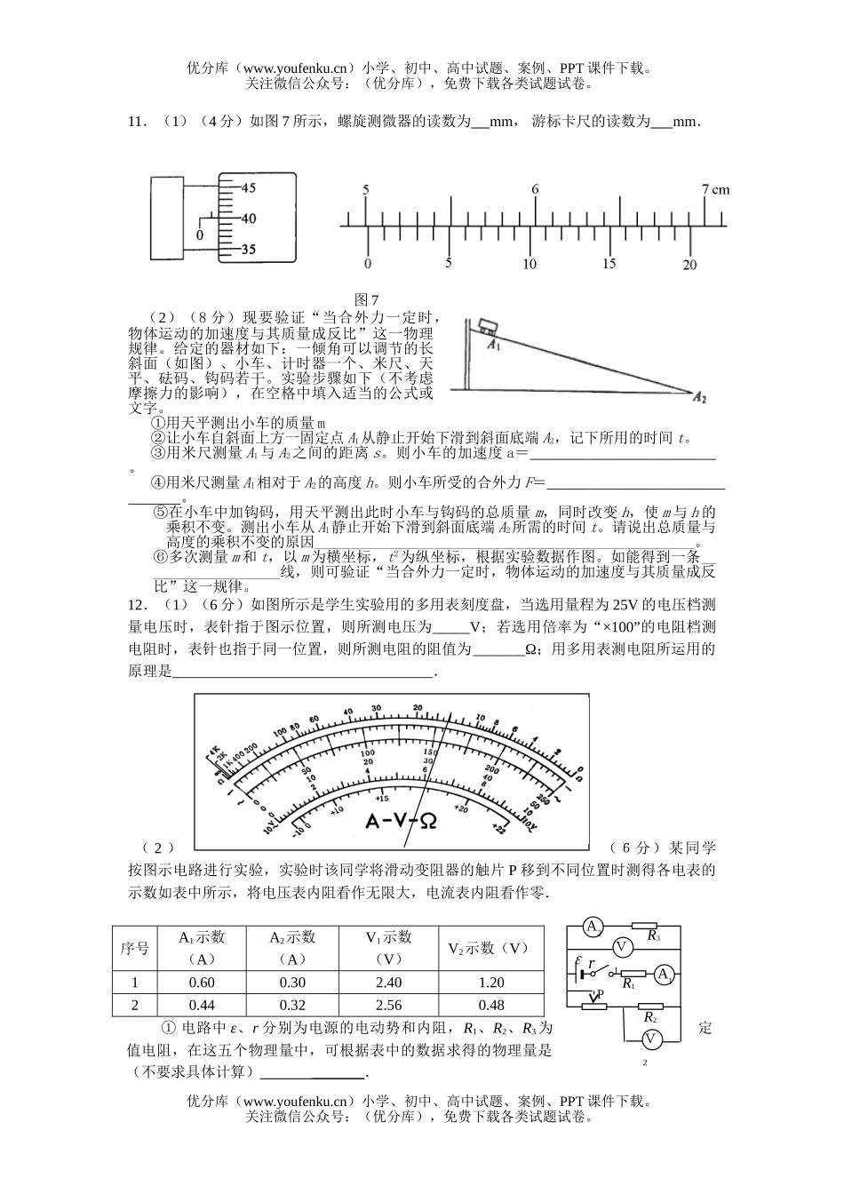 高中三年级物理08届宝安中学测试卷_第2页