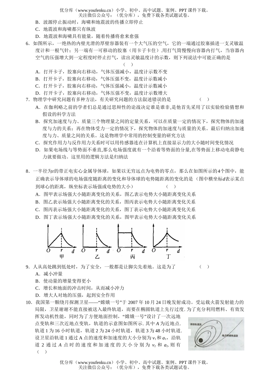 高中三年级物理08届高六校第二次联考试卷_第2页