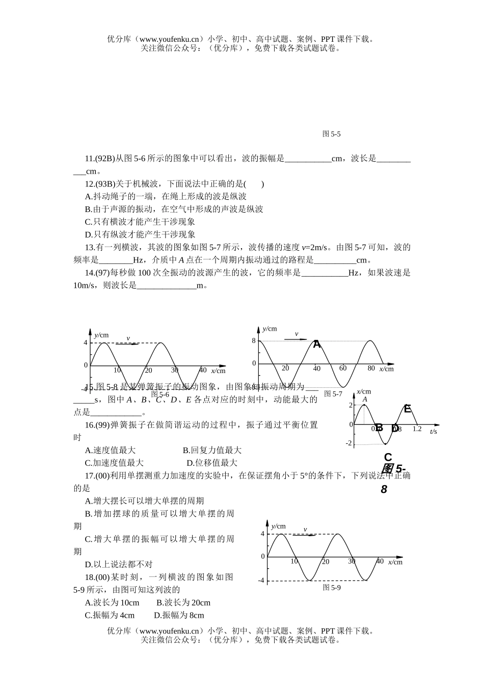 高中三年级物理会考分类汇编试卷_第2页