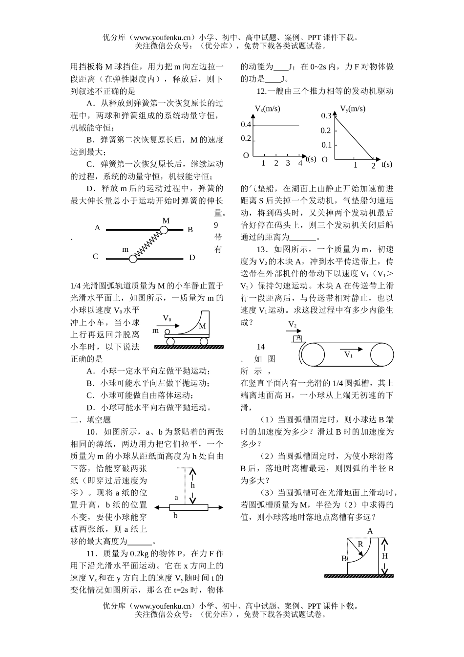 高中三年级物理高考综合能力训练与测试(二)试卷_第3页