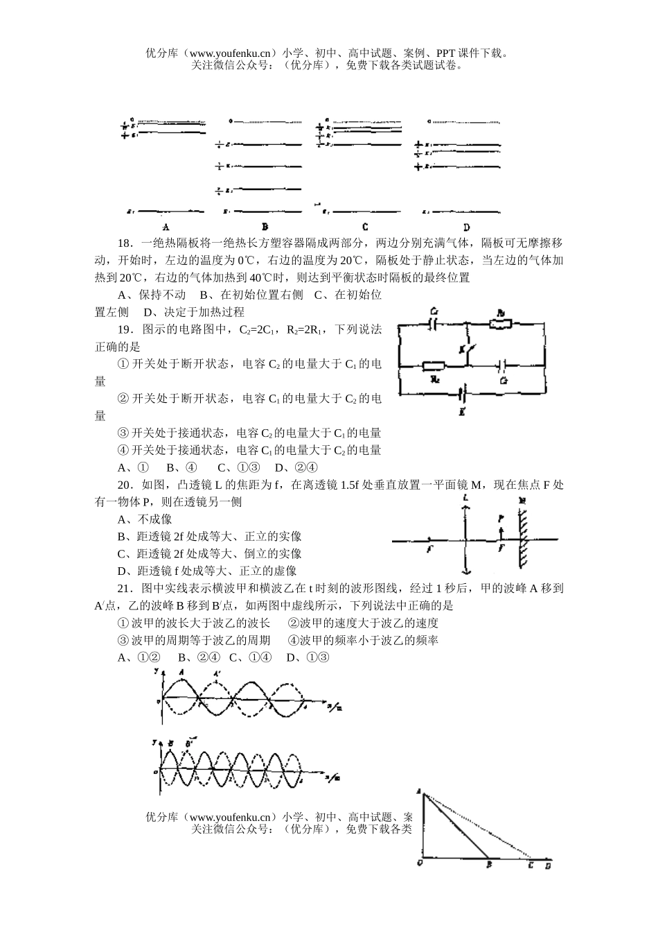 高中三年级物理高考综合能力测试卷_第2页