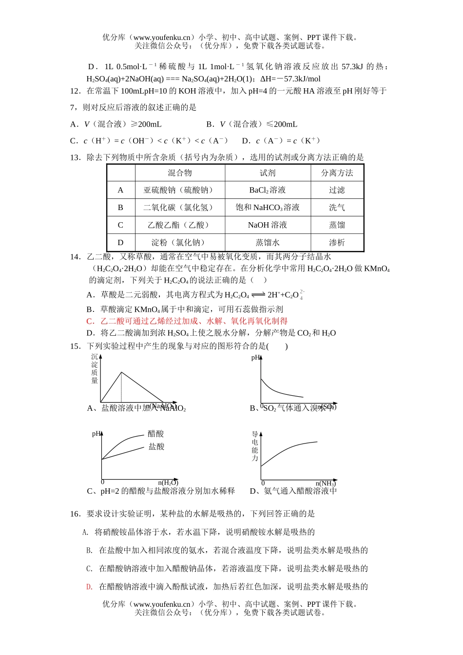 高中三年级化学全真模拟试卷_第3页