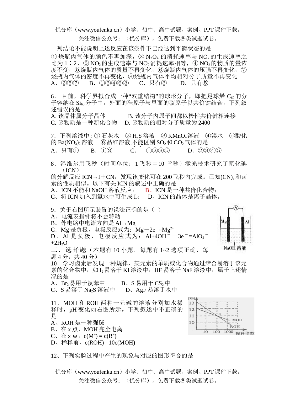 高中三年级化学模拟试卷_第2页