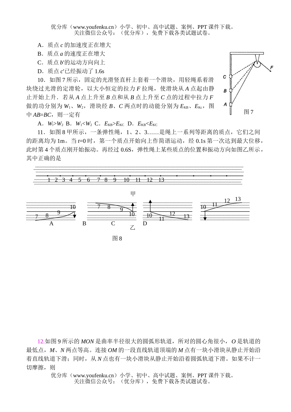 高中三年级物理综合检测题(一)试卷_第2页
