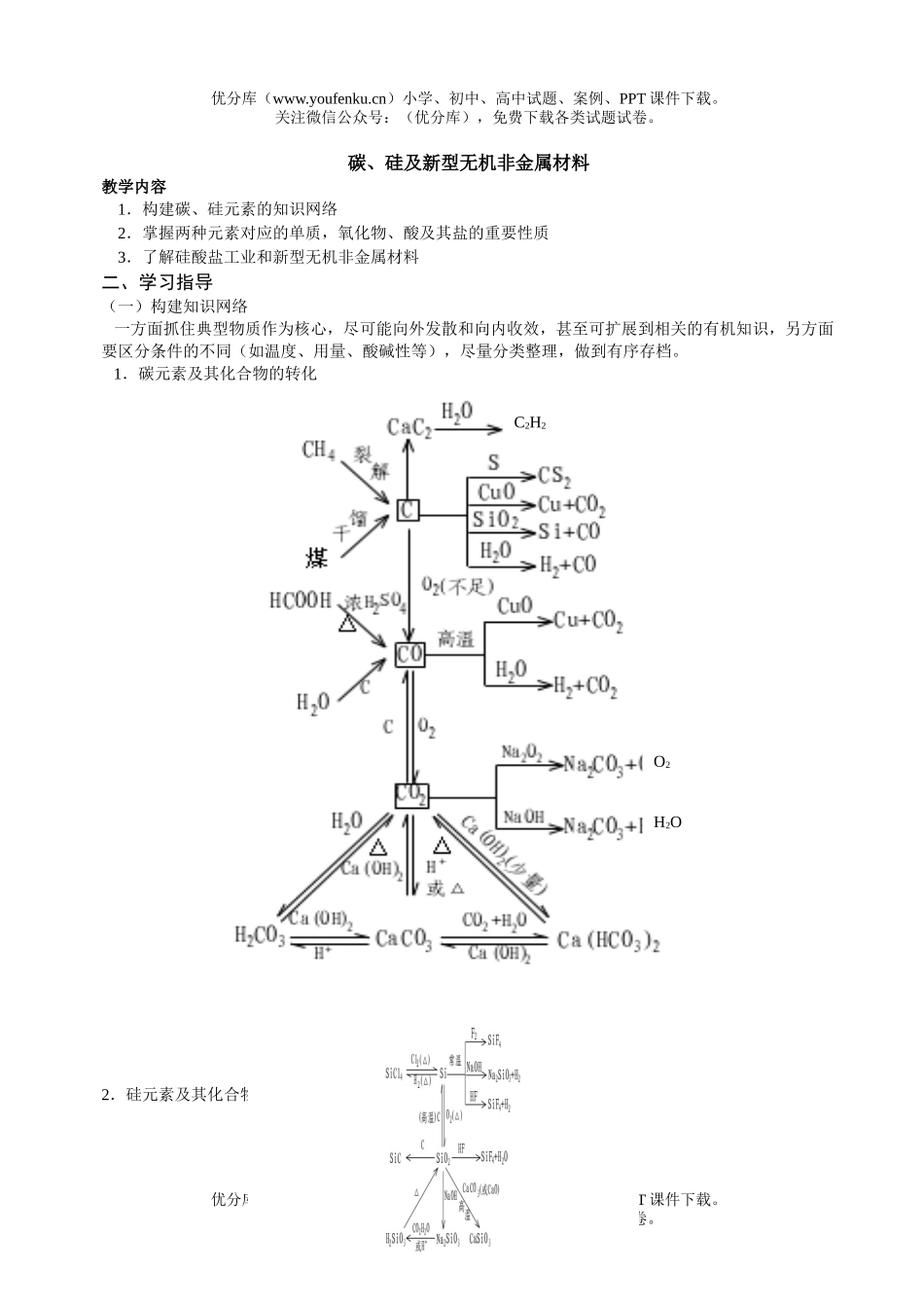 高中三年级化学碳、硅及新型无机非金属材料试卷_第1页