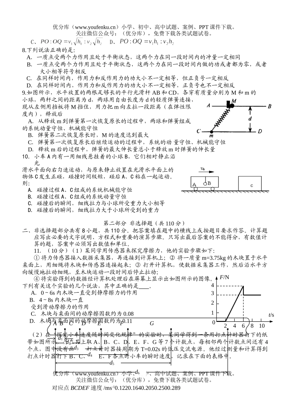 高中三年级物理08届联考试卷_第2页