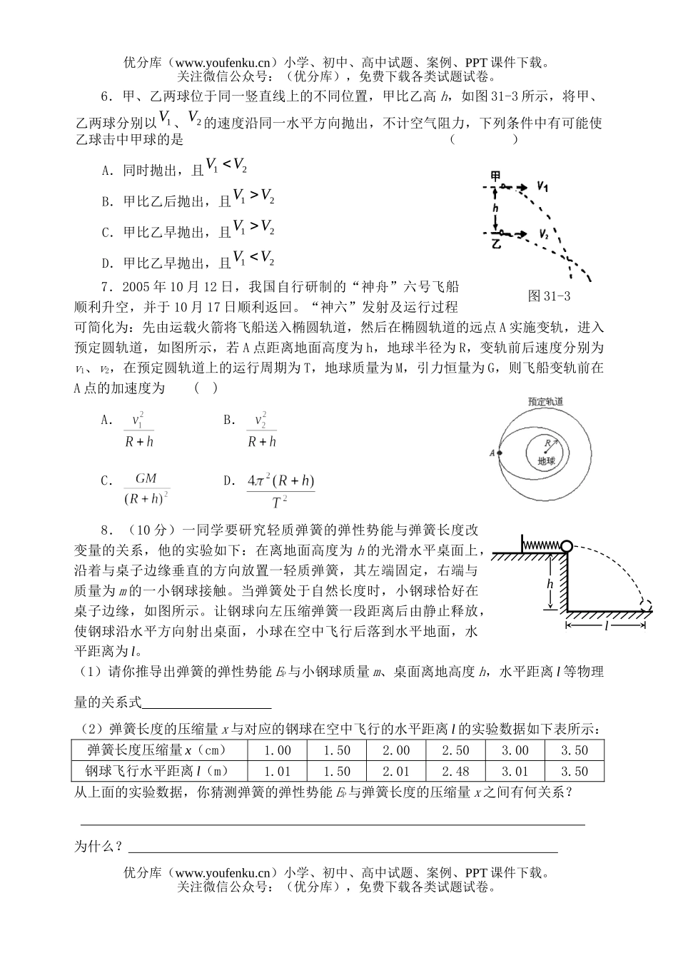 高中三年级物理08届第五次周考试卷_第2页