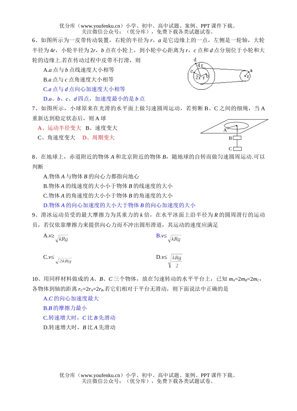 高中三年级物理选择题限时训练16试卷_第2页